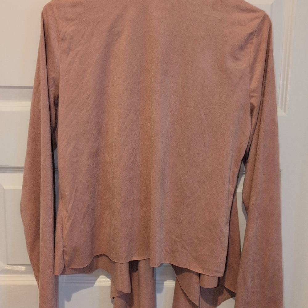 Open-Front Draped Blazer in Dusty Rose - Picture 6 of 13